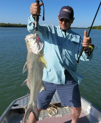 Rob's dad Tony Paxevanos with the freakishly hard fighting and tasty Threadfin Salmon Pro