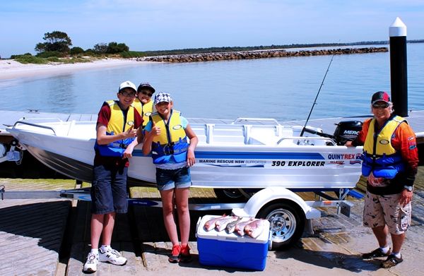 Thieves stole the motor of this raffle prize being used to raise funds for NSW Marine Rescue