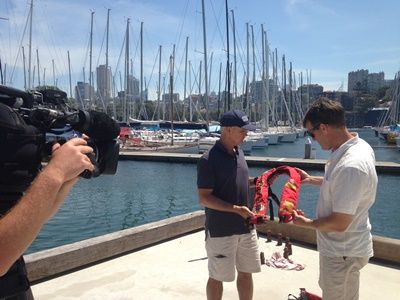 Rob Paxevanos and Neil Patchett filming on the Fishing Australia Program