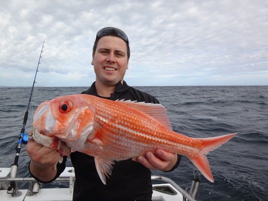 Zane Thompson with a Bight Redfish: yet another A1 First class table fish that are prolific in the deeper waters around Kangaroo Island