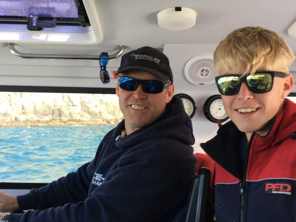 Brett Sharp and Son Adam from Force 10 charters – great operators, great boat!