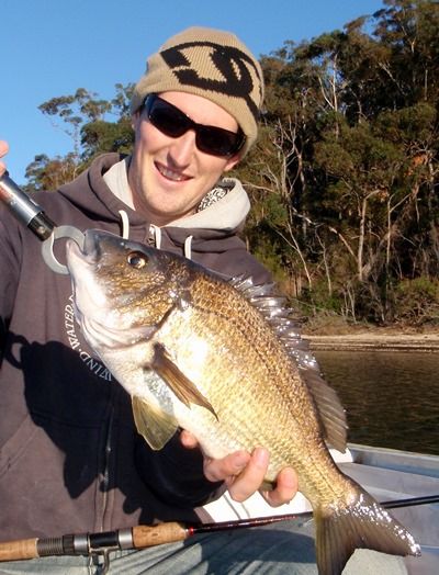 A big bream on Soft Plastics, like this ripper caught at Wallaga Lake by Lee Georgeson, is a milestone for any angler