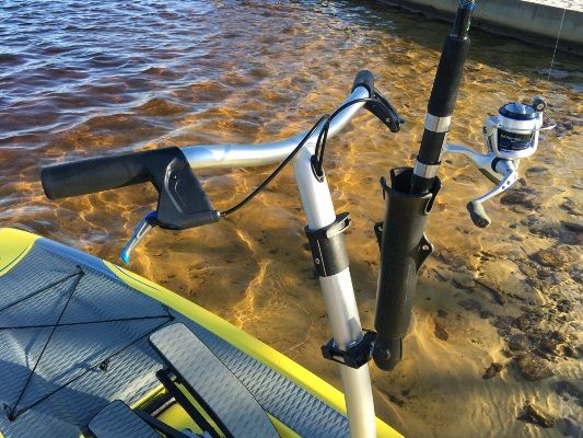 I added a rod holder on the handle bars – it worked a treat