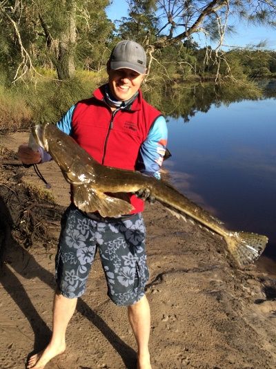 Chris Hollins with a 97.5cm dusky flathead (Photo by Stuart Smith_pic2)