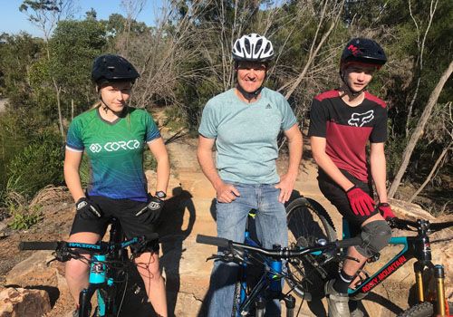 We do some mountain biking at the big new Caloundra track.