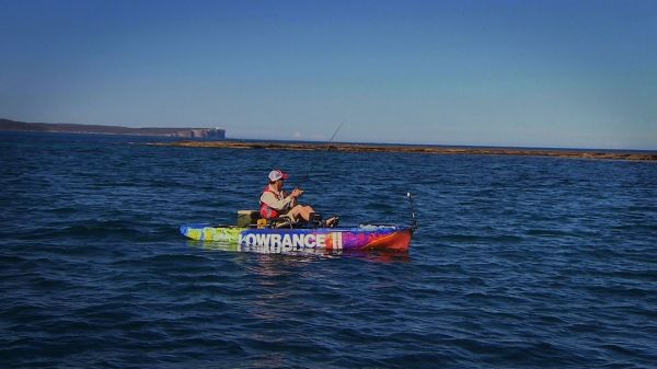 Rob fishing from new hobie Pro Angler