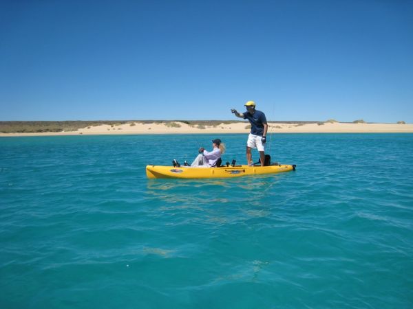 Rob fishing with Jenni Gates at Ningallo Western Australia