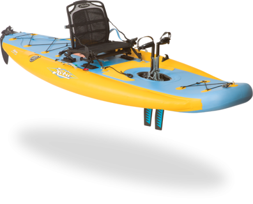 The innovative Hobie i9s a high performance inflatable Mirage Drive Kayak