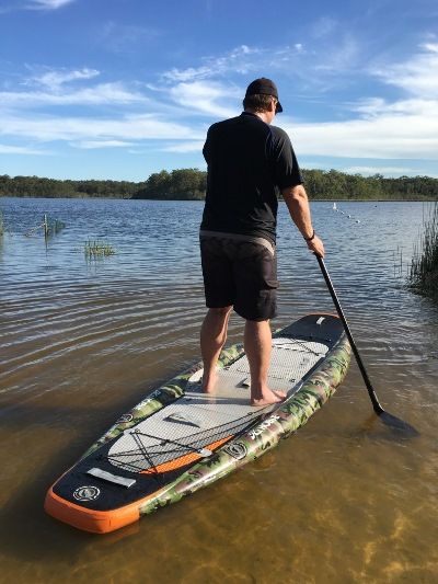 My mate Baz is a SUP new comer and bigger than me at six four four and one hundred and twenty kilos.  He found both the i11s and the Sportsmans (pictured) very stable and easy to stand up on