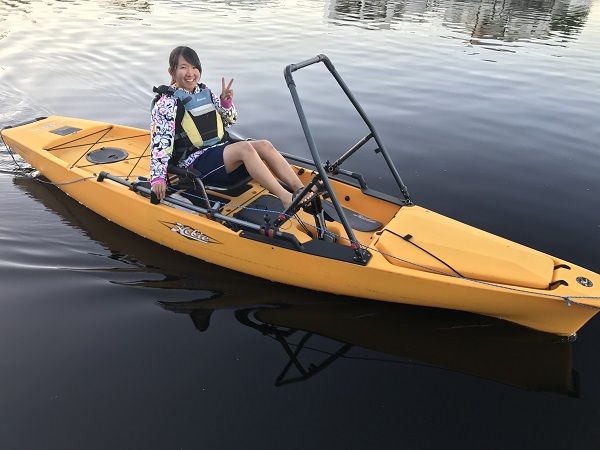 A kayak is a huge help, you can sit amongst the tarpon schools having a ball as our Japanese exchange student Nanaka enjoyed