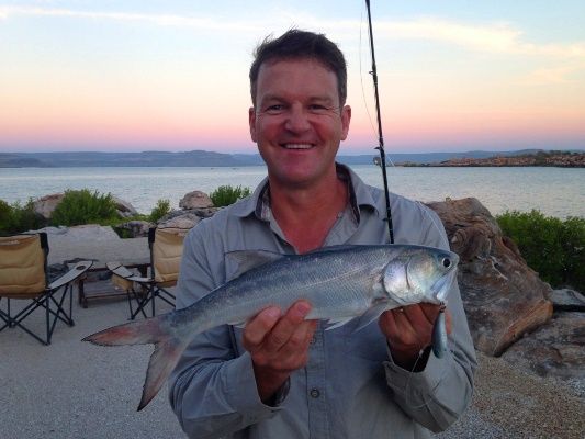 The Feisty and great tasting Blue Salmon were prolific just 50 meters from Camp