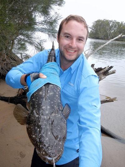 South Coast visitor Stuart Smith with a superb South Coast Female Flathead